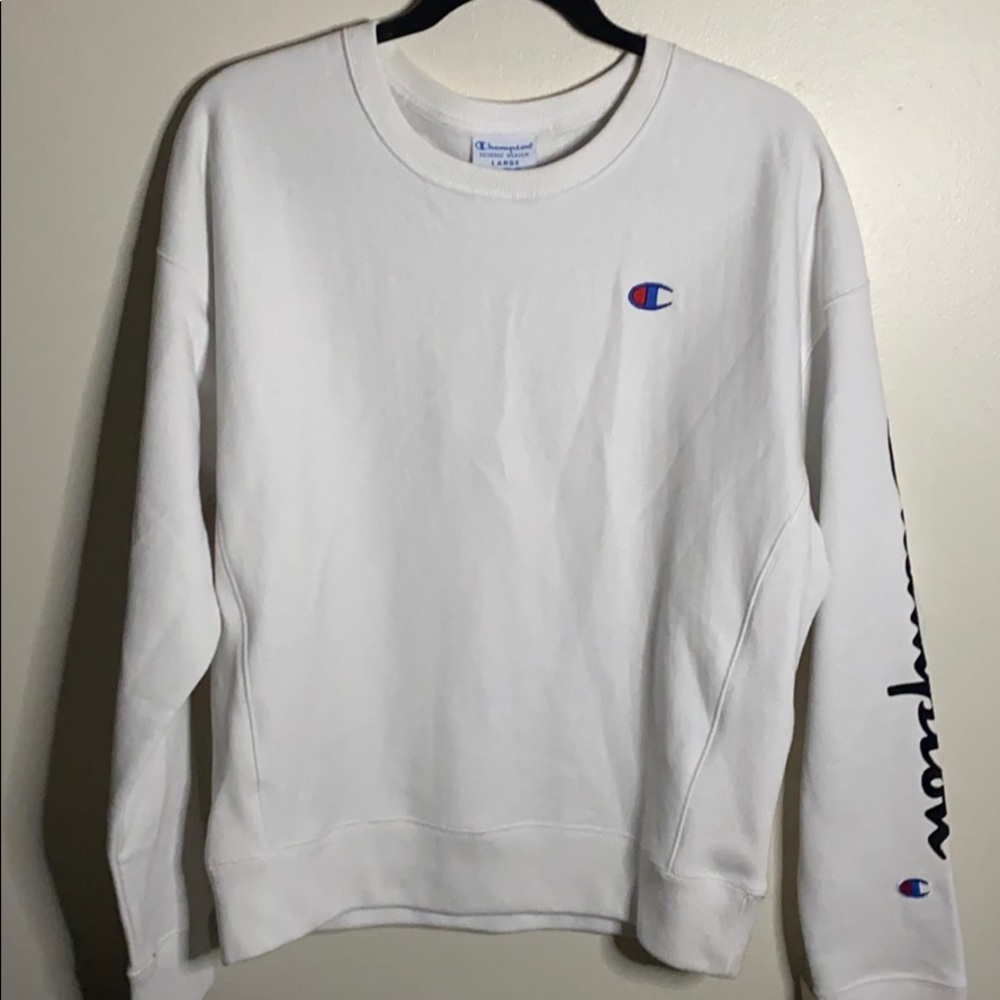 White Champion Crewneck